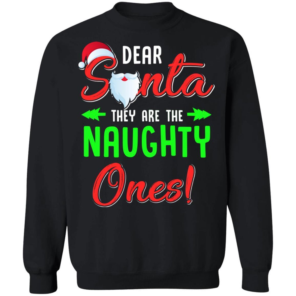 Dear Santa They Are Naughty Funny Christmas G180 Gildan Crewneck Pullover Sweatshirt 8 oz.