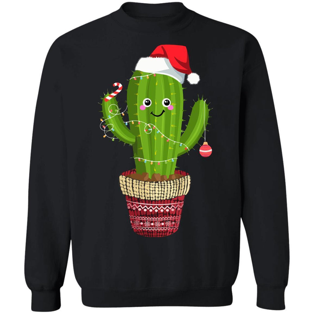 Cactus Christmas Tree Gift Santa Xmas Plant Lover G180 Gildan Crewneck Pullover Sweatshirt 8 oz.