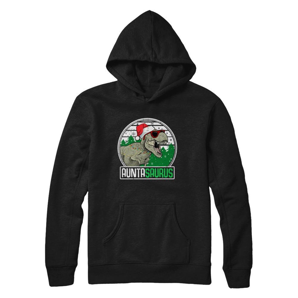 Auntasaurus Aunta Dinosaur T-Rex Family Christmas Gildan Pullover Hoodie