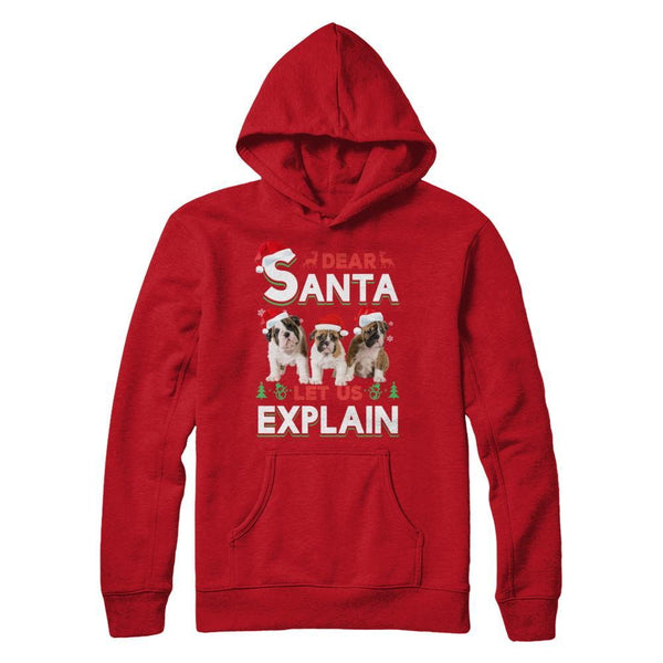 Dear Santa Funny Bulldogs Puppies Christmas Gift Gildan - Pullover Hoodie