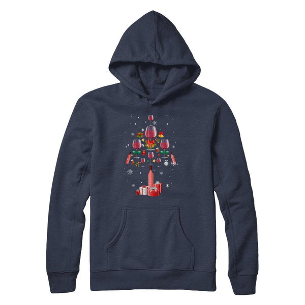 Drink Wine Christmas Tree Wine Xmas Gifts Gildan Pullover Hoodie