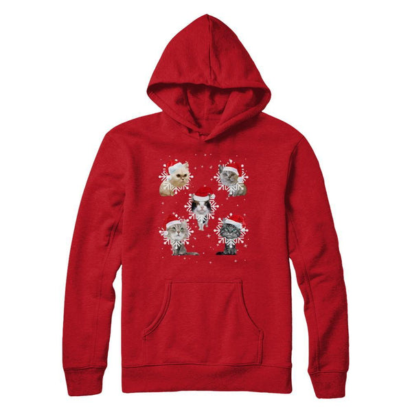 Cute Cat's Christmas Snowflakes Cat Claus Gildan - Pullover Hoodie