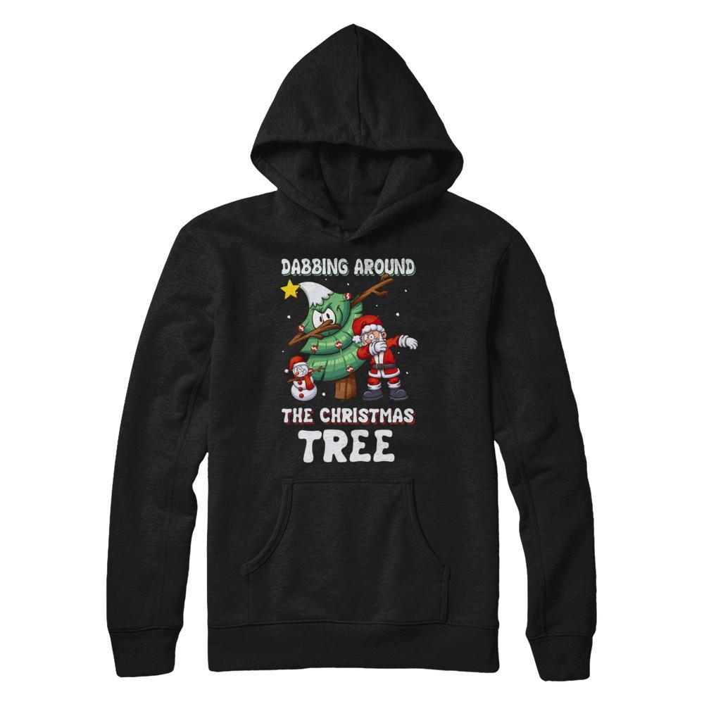 Dabbing Santa Around Christmas Tree Gildan - Pullover Hoodie