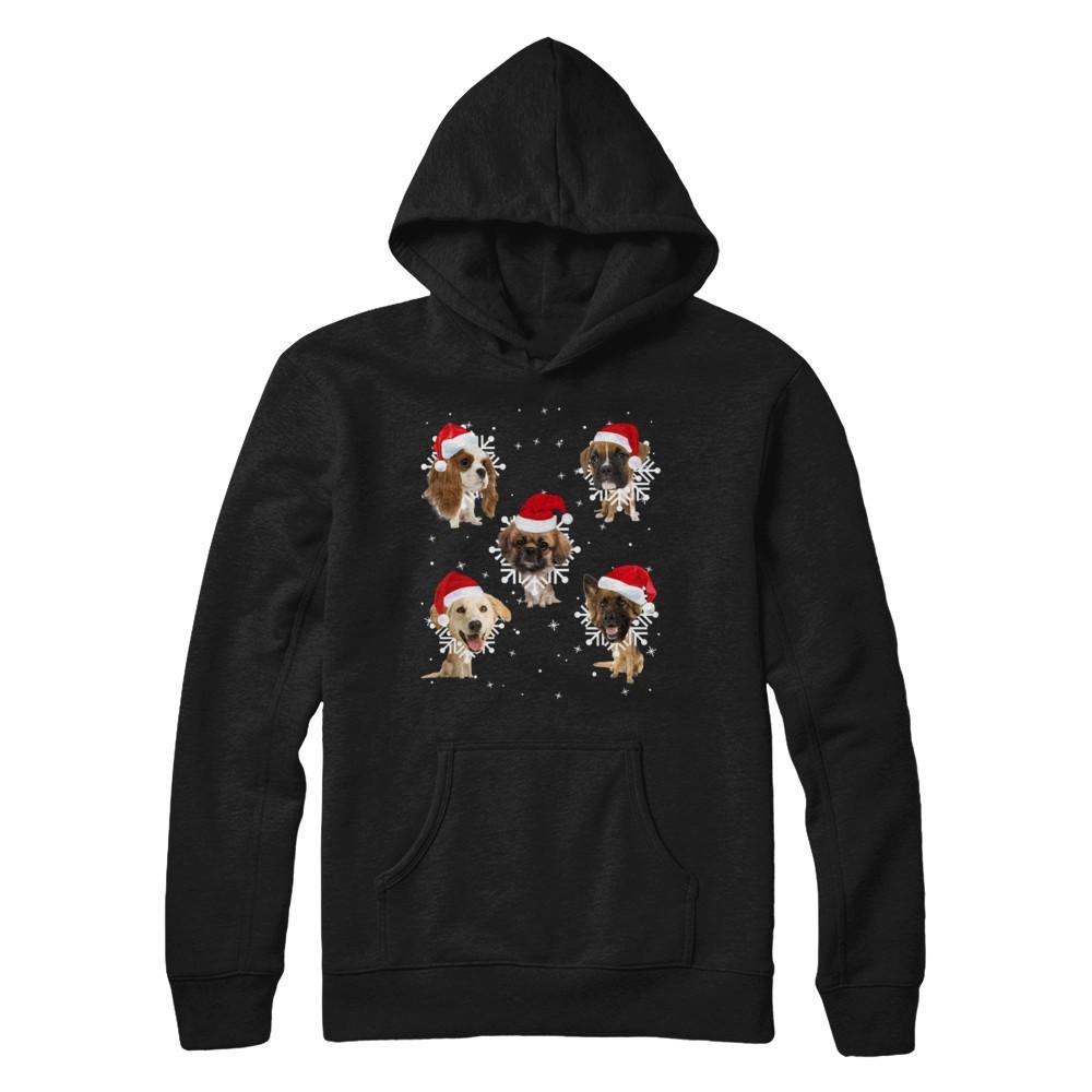 Cute Dog's Christmas Snowflakes Cat Claus Gildan - Pullover Hoodie