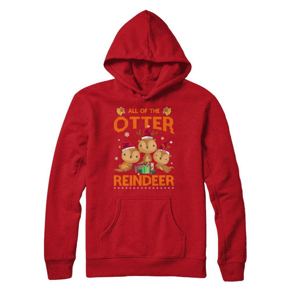 All Of The Otter Reindeer Otter Claus Christmas Gildan - Pullover Hoodie