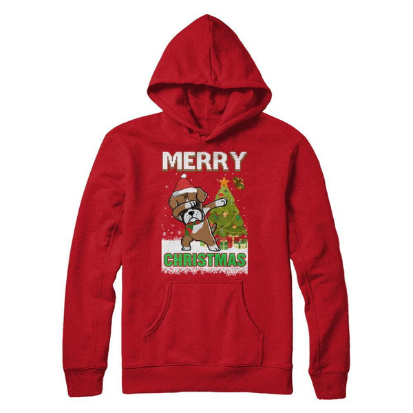 Cute Boxer Claus Merry Christmas Ugly Sweater Gildan - Pullover Hoodie