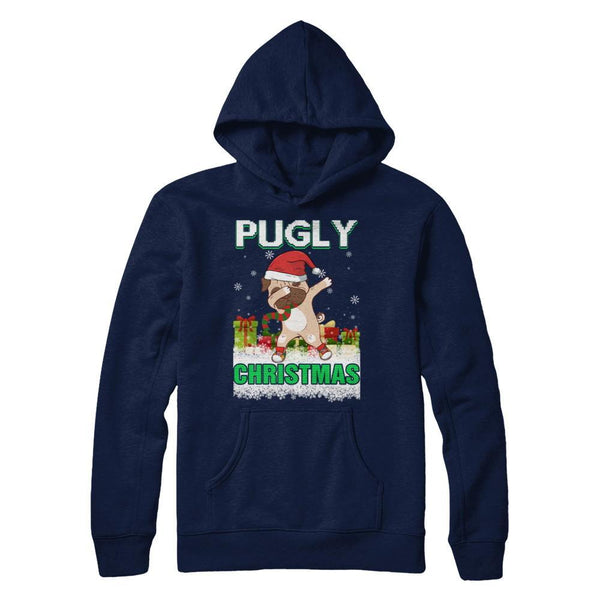 Dabbing Pug Claus Pugly Christmas Ugly Sweater Christmas Gildan - Pullover Hoodie