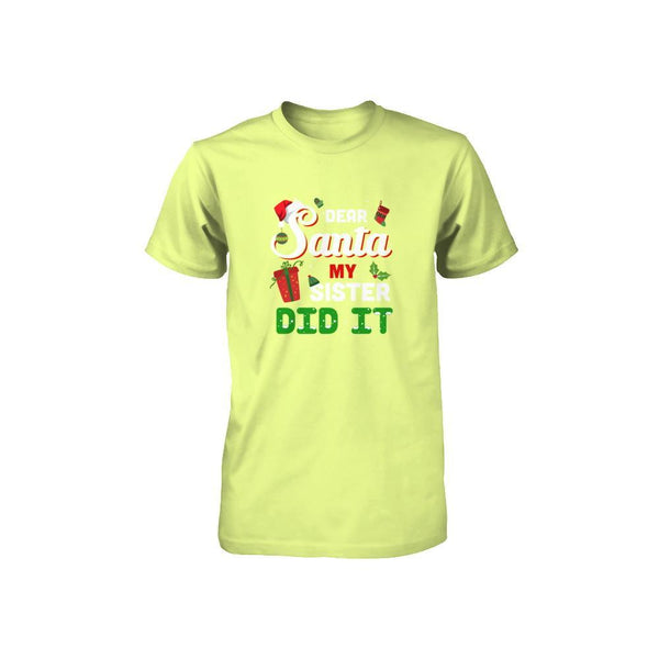 Dear Santa My Sister Did It Christmas Brother Youth Gildan Youth Short Sleeve Tee