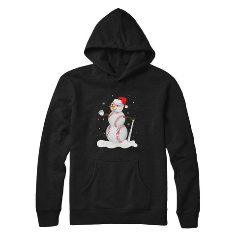 Christmas Baseball Snowman Christmas Gildan Pullover Hoodie