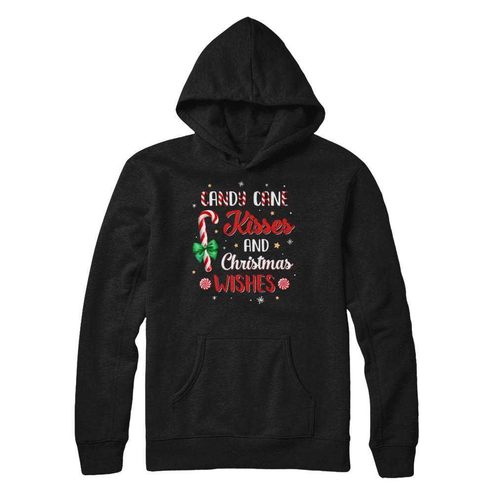 Candy Cane Kisses And Christmas Wishes Gifts Gildan Pullover Hoodie