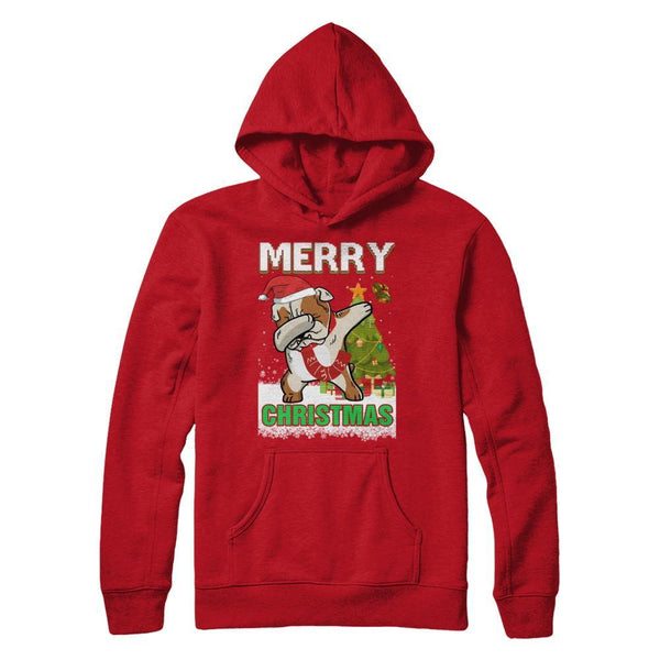 Cute Bulldog Claus Merry Christmas Ugly Sweater Gildan - Pullover Hoodie