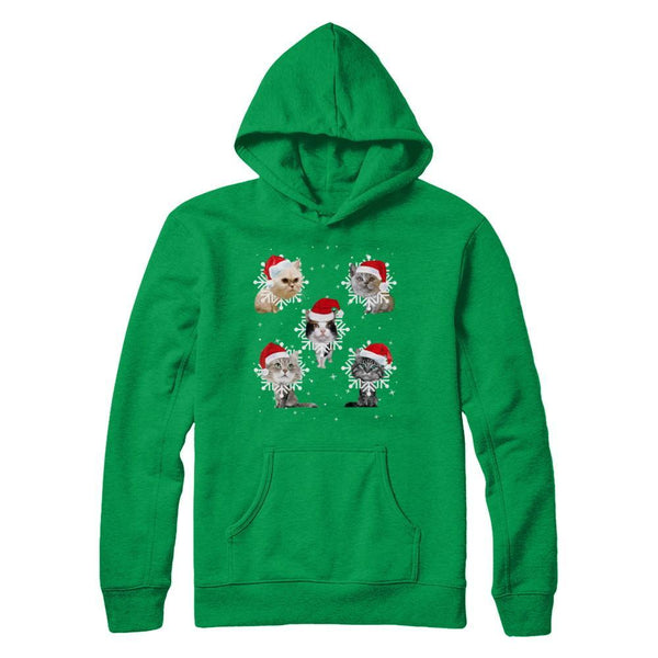 Cute Cat's Christmas Snowflakes Cat Claus Gildan - Pullover Hoodie