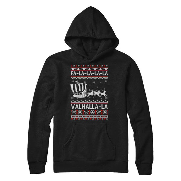 Fa La La Valhalla Viking Ship Ugly Christmas Sweater Gildan Pullover Hoodie