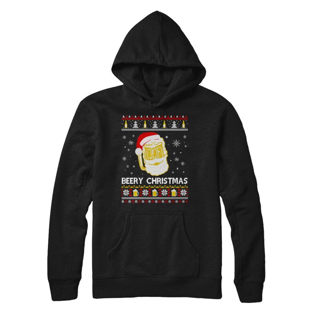 Beery Christmas Ugly Christmas Sweater Christmas Beer Gildan Pullover Hoodie