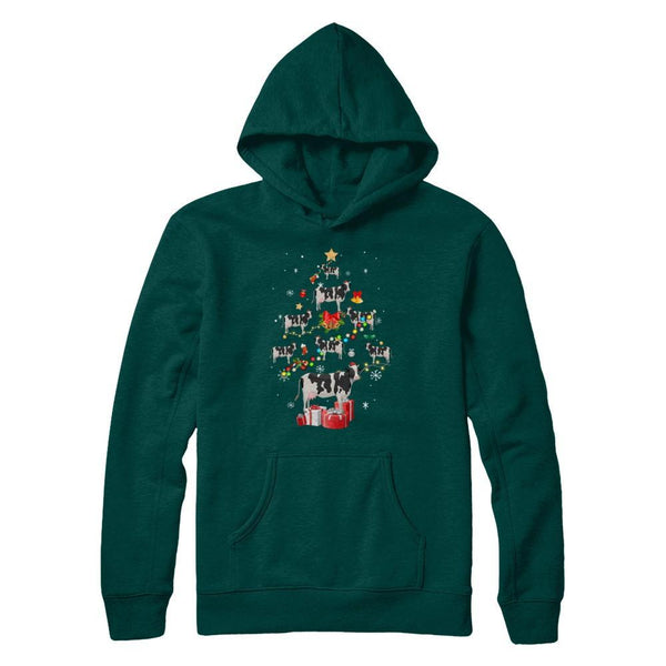 Farmer Cow Christmas Tree Decor Xmas Gift Gildan Pullover Hoodie