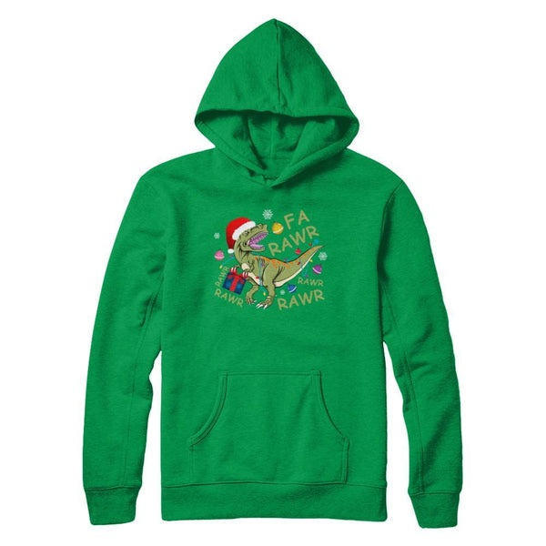 Christmas Funny Dinosaur T-Rex Claus Fa Rawr Rawr Gildan - Pullover Hoodie