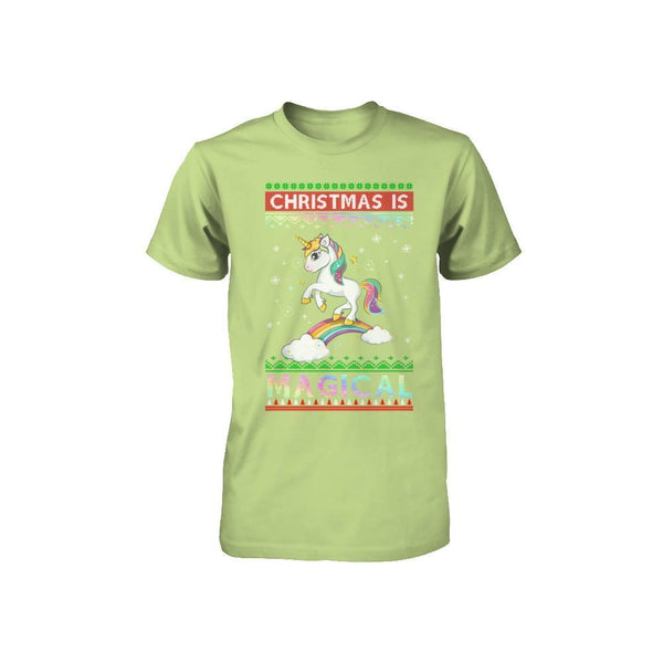 Christmas Is Magical Unicorn Ugly Christmas Sweater Youth Rabbit Skins - Toddler Jersey T-shirt