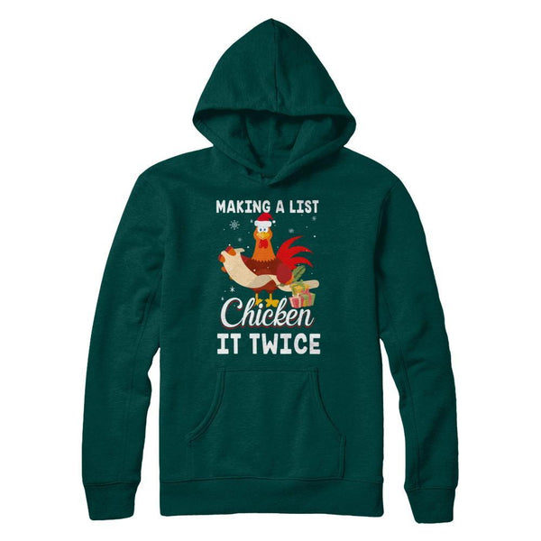 Chicken It Twice Funny Chicken Christmas Gildan Pullover Hoodie