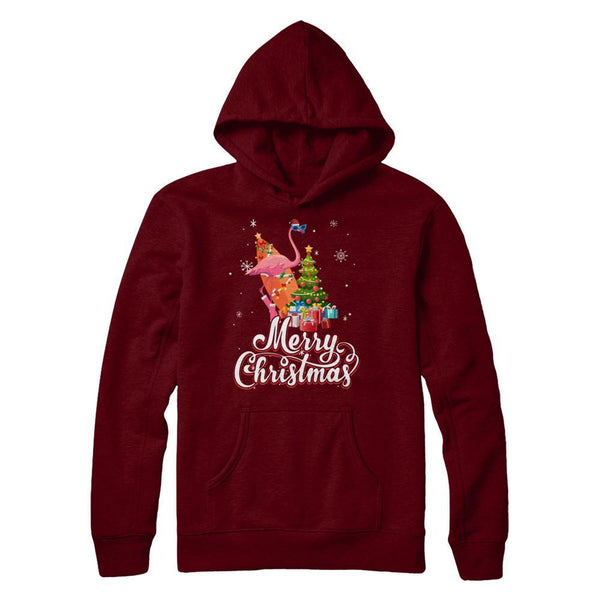 Flamingo Christmas Gift Merry Christmas Flamingo Gildan Pullover Hoodie