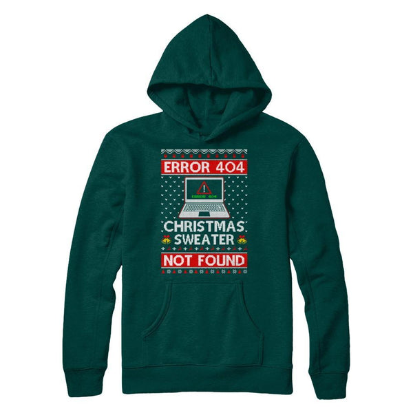 Error 404 Ugly Christmas Sweater Not Foud Computer Gildan Pullover Hoodie