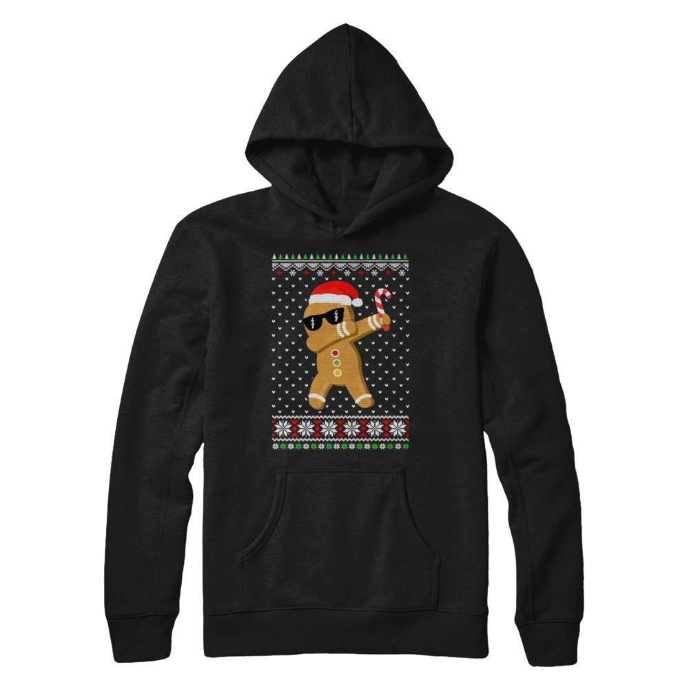 Dabbing Gingerbread Man Ugly Christmas Sweater Gildan Pullover Hoodie