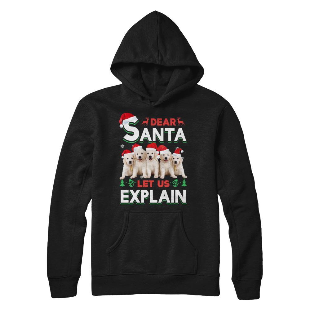 Dear Santa Funny Golden Retriever Puppies Christmas Gift Gildan - Pullover Hoodie