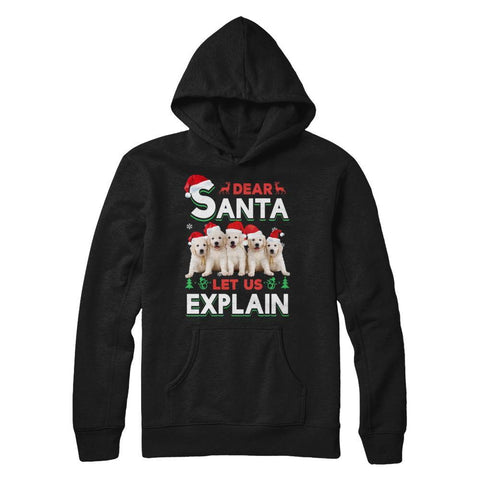 Dear Santa Funny Golden Retriever Puppies Christmas Gift Gildan - Pullover Hoodie