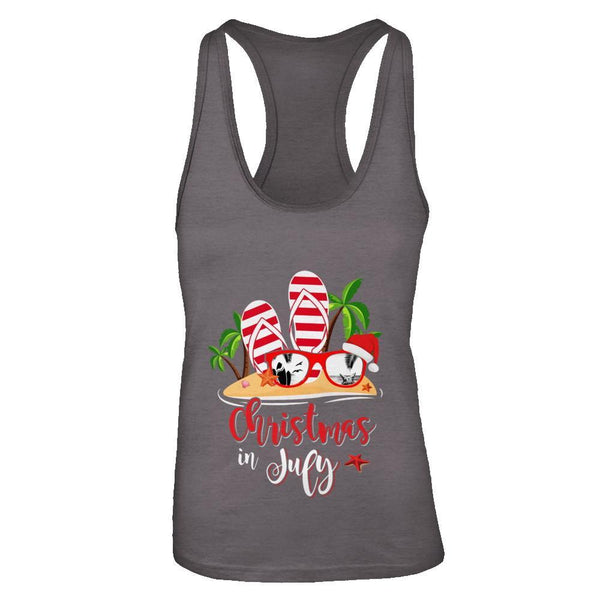 Flip Flop Sunglasses Christmas In July Summer Vacation Beach Next Level - Racerback Tank