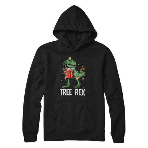 Christmas Tree For Kids Boys T Rex Dinosaur Xmas Gifts Gildan Pullover Hoodie