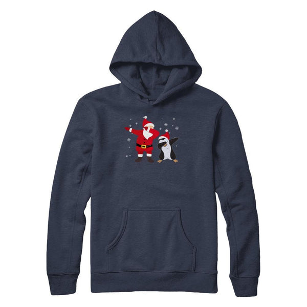 Dabbing Santa Penguin Funny Dab Dance Christmas Gift Gildan Pullover Hoodie