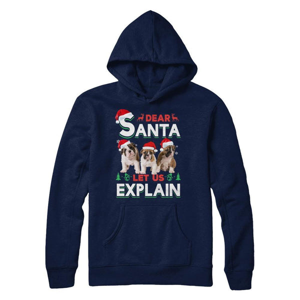 Dear Santa Funny Bulldogs Puppies Christmas Gift Gildan - Pullover Hoodie