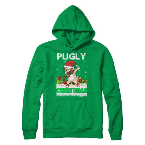 Dabbing Pug Claus Pugly Christmas Ugly Sweater Christmas Gildan - Pullover Hoodie