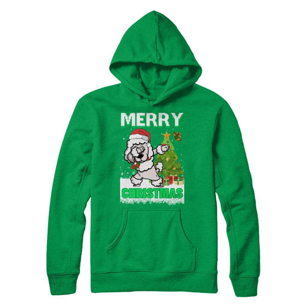 Cute Poodle Claus Merry Christmas Ugly Sweater Gildan - Pullover Hoodie