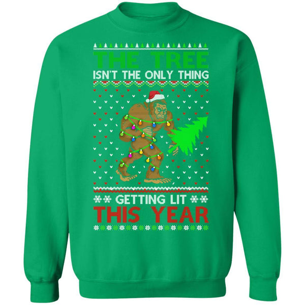 Christmas Bigfoot The Tree Isn't The Only Thing Sweater G180 Gildan Crewneck Pullover Sweatshirt  8 oz.