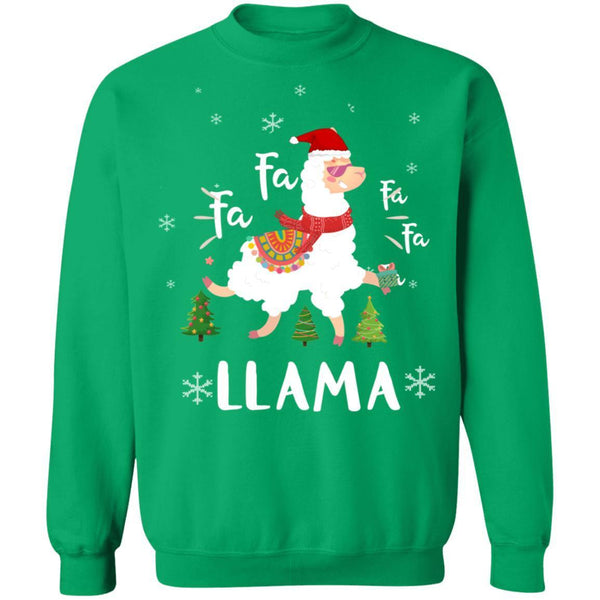 Fa La La Llama Santa Christmas Funny Gift Xmas G180 Gildan Crewneck Pullover Sweatshirt  8 oz.