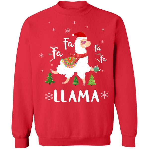 Fa La La Llama Santa Christmas Funny Gift Xmas G180 Gildan Crewneck Pullover Sweatshirt  8 oz.