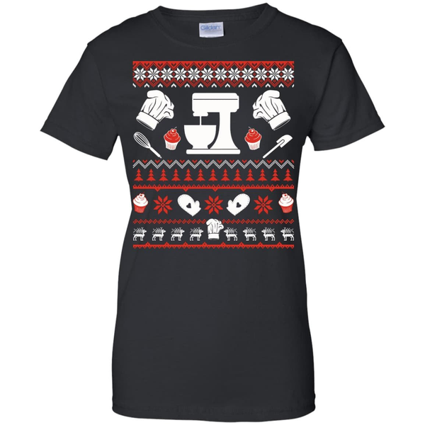 Baking Christmas Sweater G200L Gildan Ladies' 100% Cotton T-Shirt