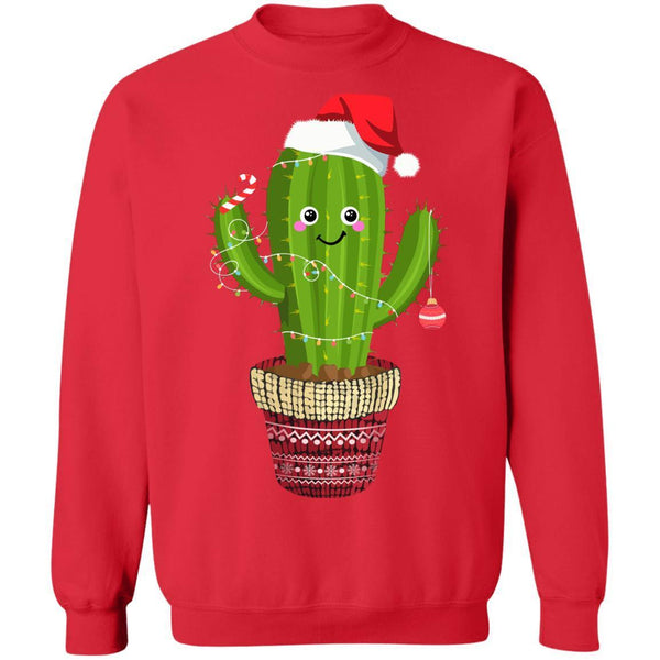 Cactus Christmas Tree Gift Santa Xmas Plant Lover G180 Gildan Crewneck Pullover Sweatshirt  8 oz.