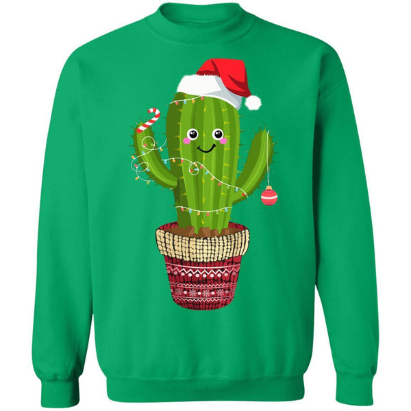 Cactus Christmas Tree Gift Santa Xmas Plant Lover G180 Gildan Crewneck Pullover Sweatshirt  8 oz.