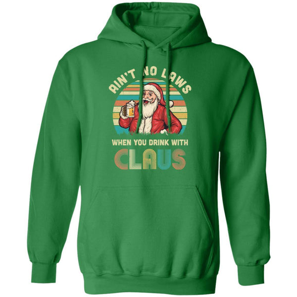 Ain't No Laws When You Drink With Claus Funny Christmas G185 Gildan Pullover Hoodie 8 oz.