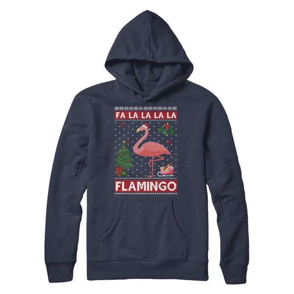 Cute Pink Flamingo Santa Hat Merry Christmas Sweater Gildan Pullover Hoodie