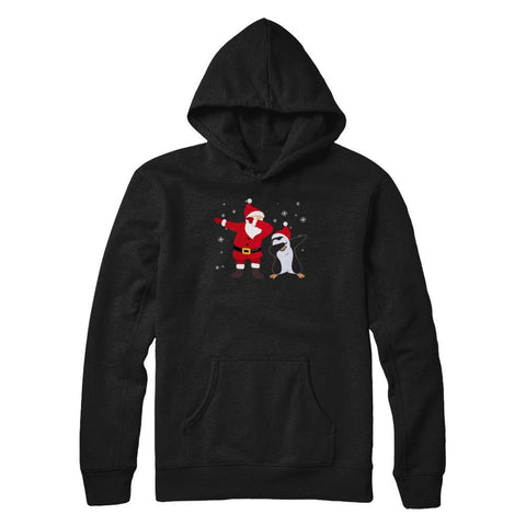 Dabbing Santa Penguin Funny Dab Dance Christmas Gift Gildan Pullover Hoodie