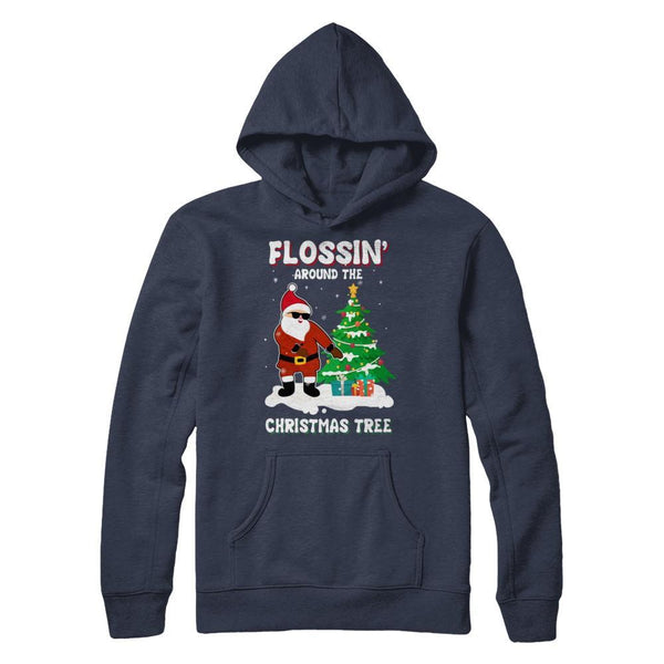 Flossin' Around The Christmas Tree Flossing Santa Gildan Pullover Hoodie