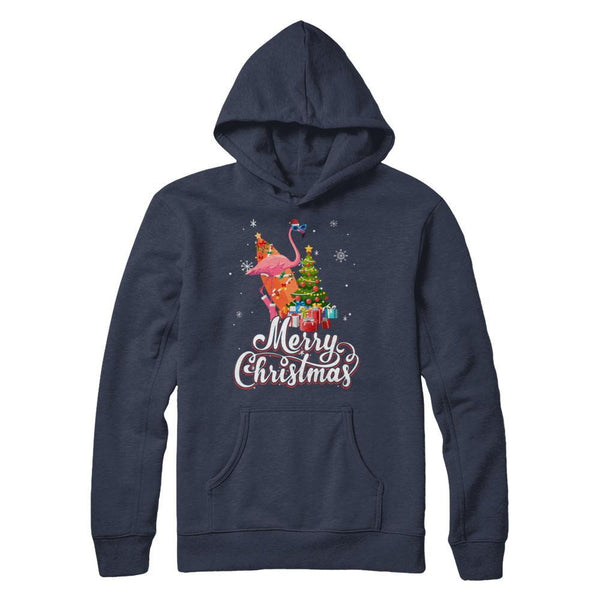 Flamingo Christmas Gift Merry Christmas Flamingo Gildan Pullover Hoodie