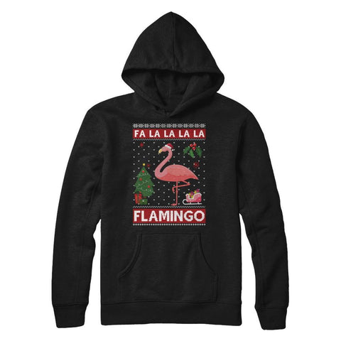 Cute Pink Flamingo Santa Hat Merry Christmas Sweater Gildan Pullover Hoodie