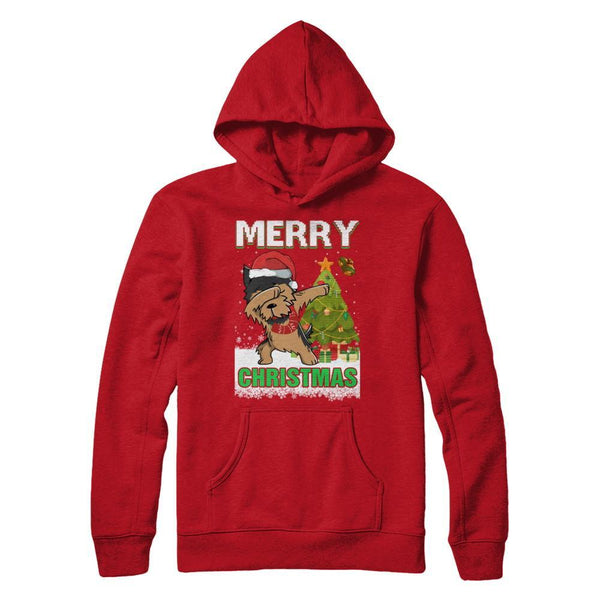 Cute Yorkshire Terrier Claus Merry Christmas Ugly Sweater Gildan - Pullover Hoodie
