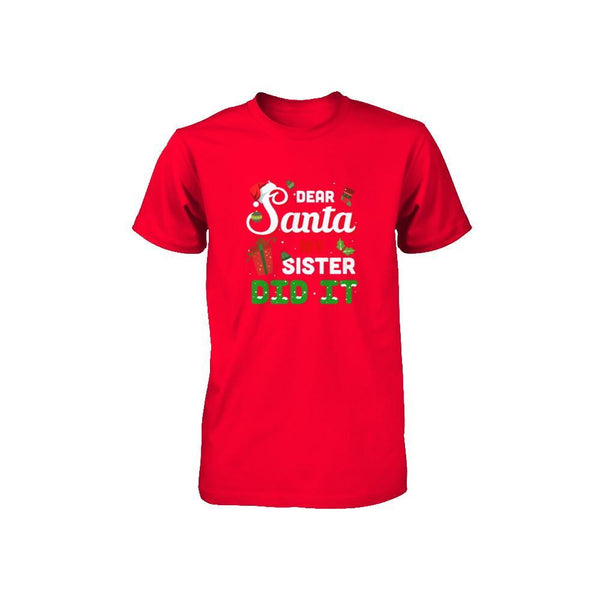 Dear Santa My Sister Did It Christmas Brother Youth Gildan Youth Short Sleeve Tee