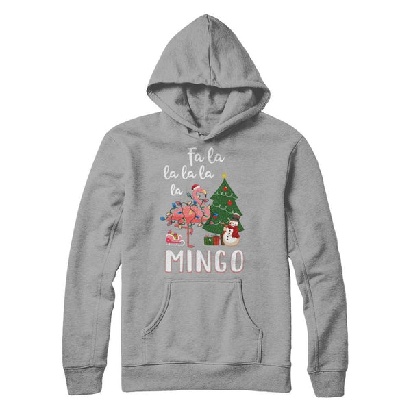 Cute Pink Flamingo Santa Hat Merry Christmas Gildan Pullover Hoodie