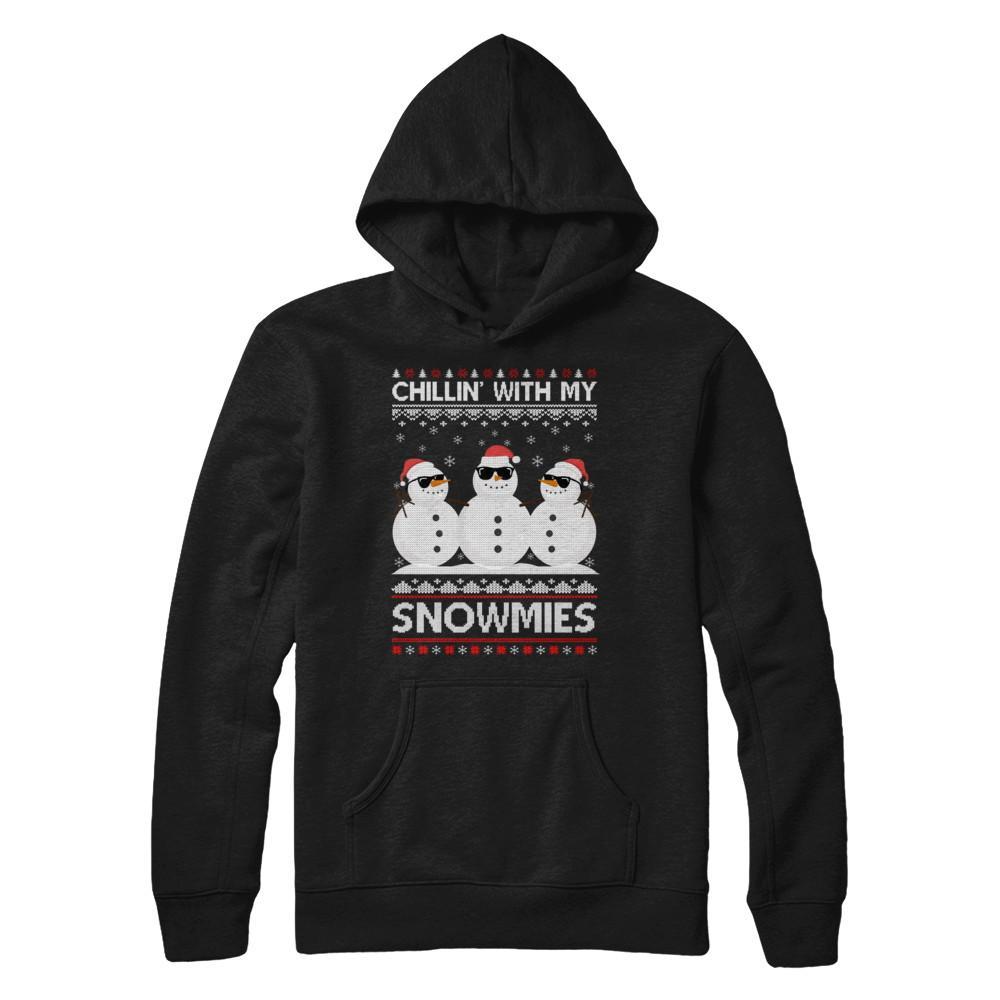 Chillin With My Snowmies Ugly Christmas Sweater Gildan Pullover Hoodie