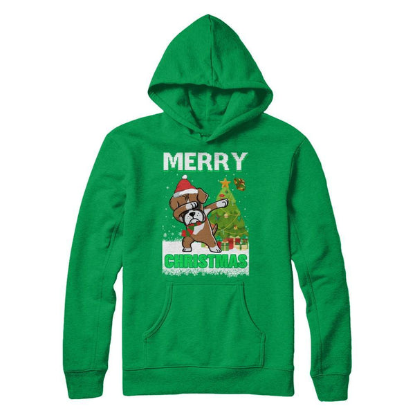 Cute Boxer Claus Merry Christmas Ugly Sweater Gildan - Pullover Hoodie